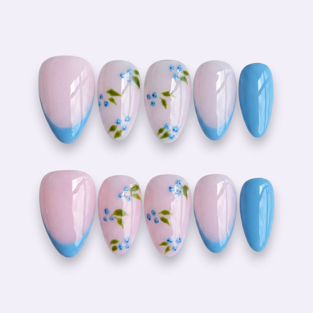 Cornflower Blue Ombré & Delicate Floral