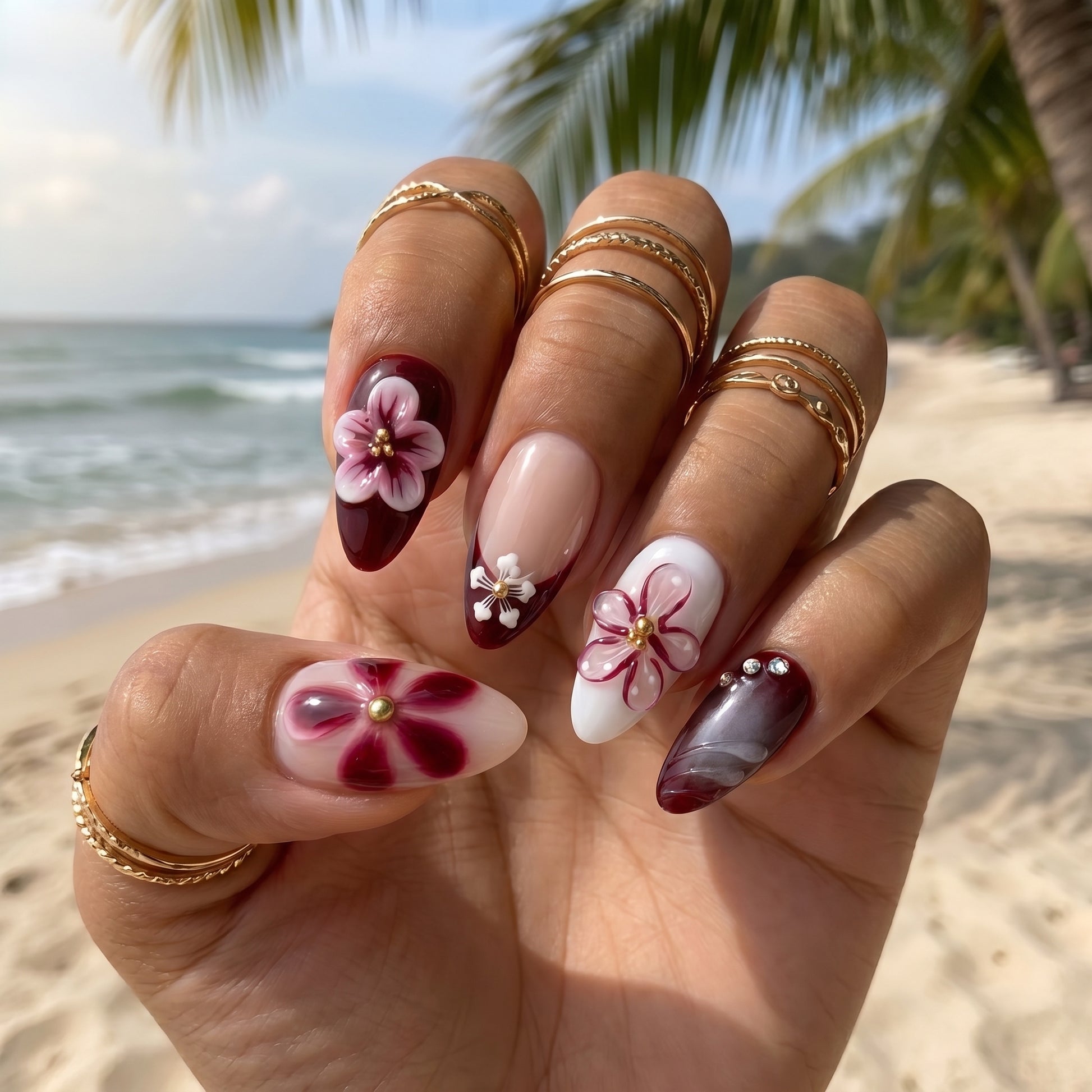 Burgundy Vintage Blossom