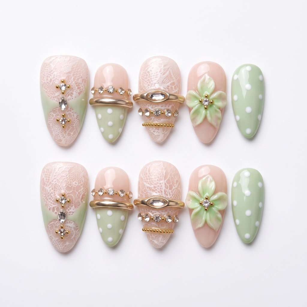 Sage Lace & Gilded Mint
