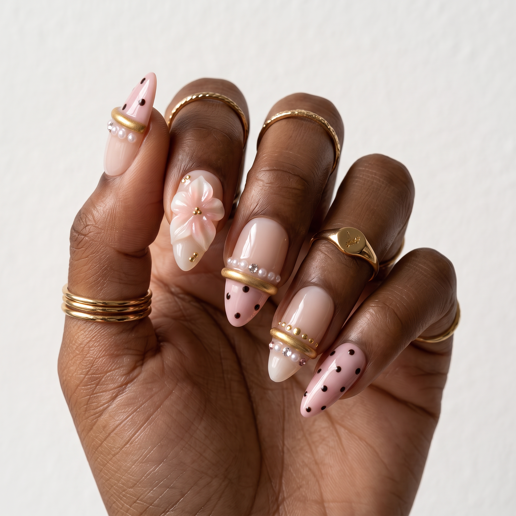 Rosy Baroque & Pearl Ring