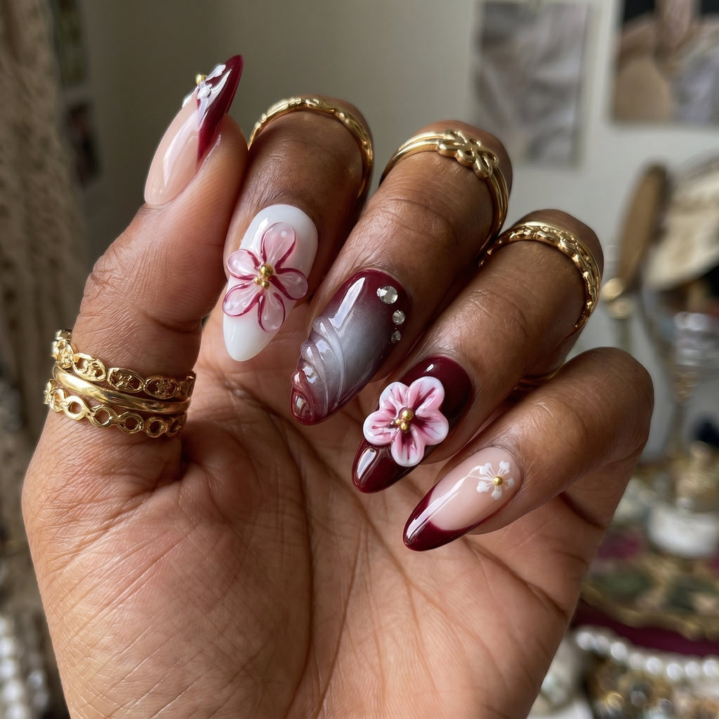 Burgundy Vintage Blossom