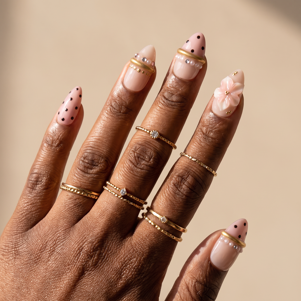 Rosy Baroque & Pearl Ring