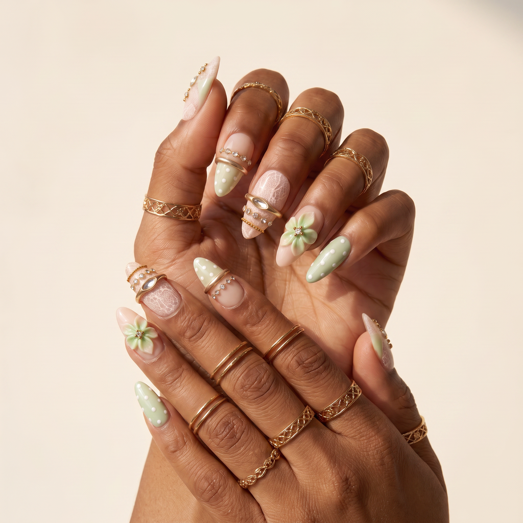 Sage Lace & Gilded Mint
